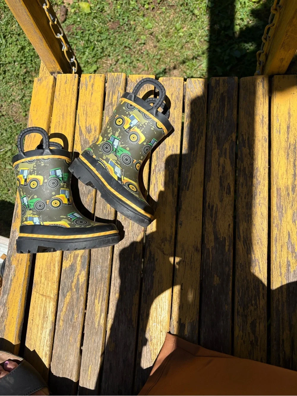 Western Chief Kids' Green & Yellow Tractor Rain Boots